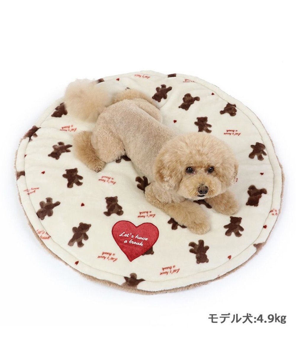 PET PARADISE ペットパラダイス くまちゃん 遠赤外線 ボアマット 丸型 (70cm) 