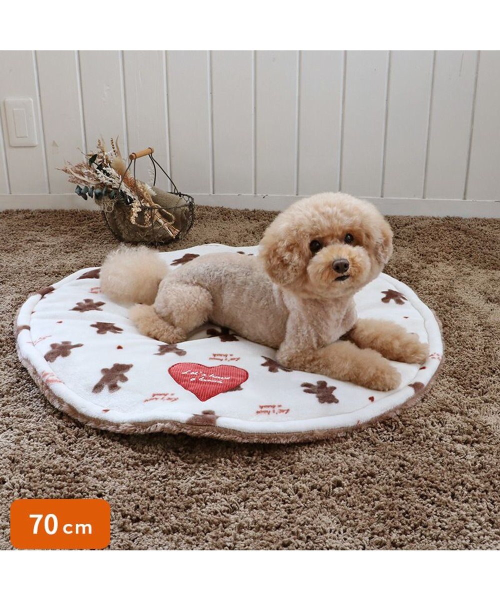 PET PARADISE ペットパラダイス くまちゃん 遠赤外線 ボアマット 丸型 (70cm) 
