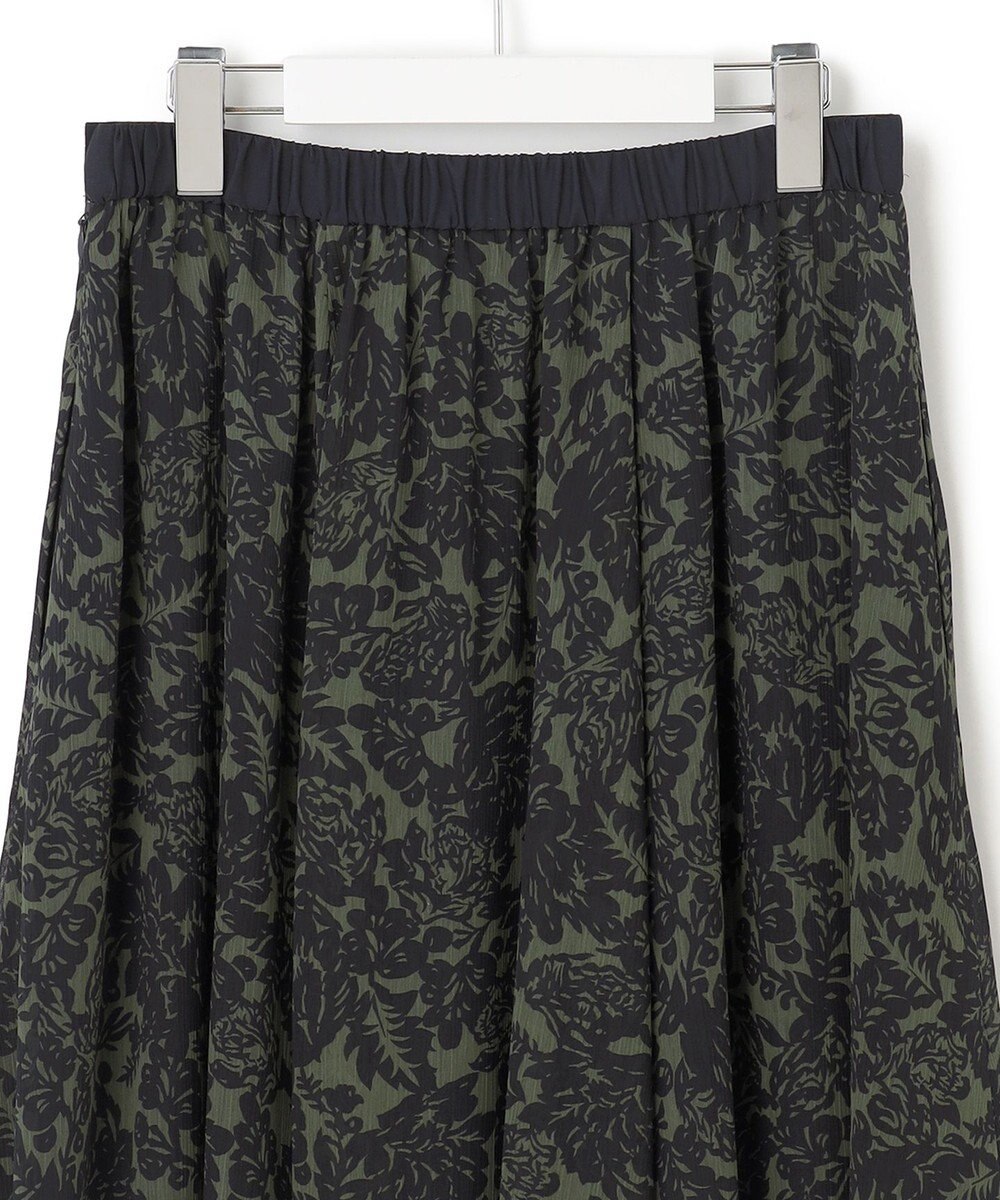 23区 L 【洗える】ボタニカルプリント フレア スカート 