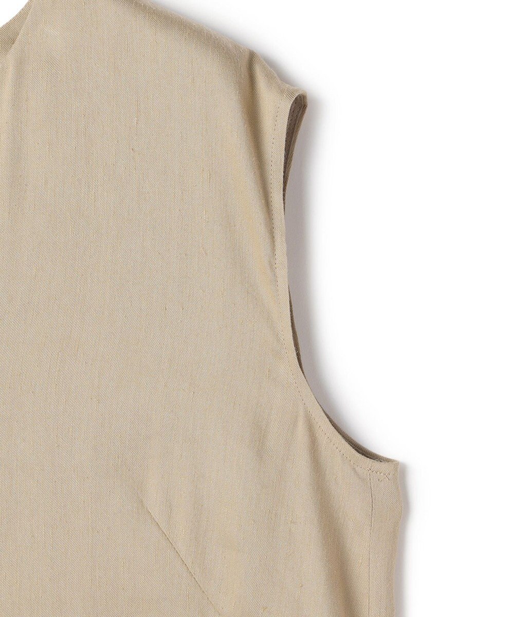 BEIGE， MICA / リネンブレンドノースリーブロングドレス 