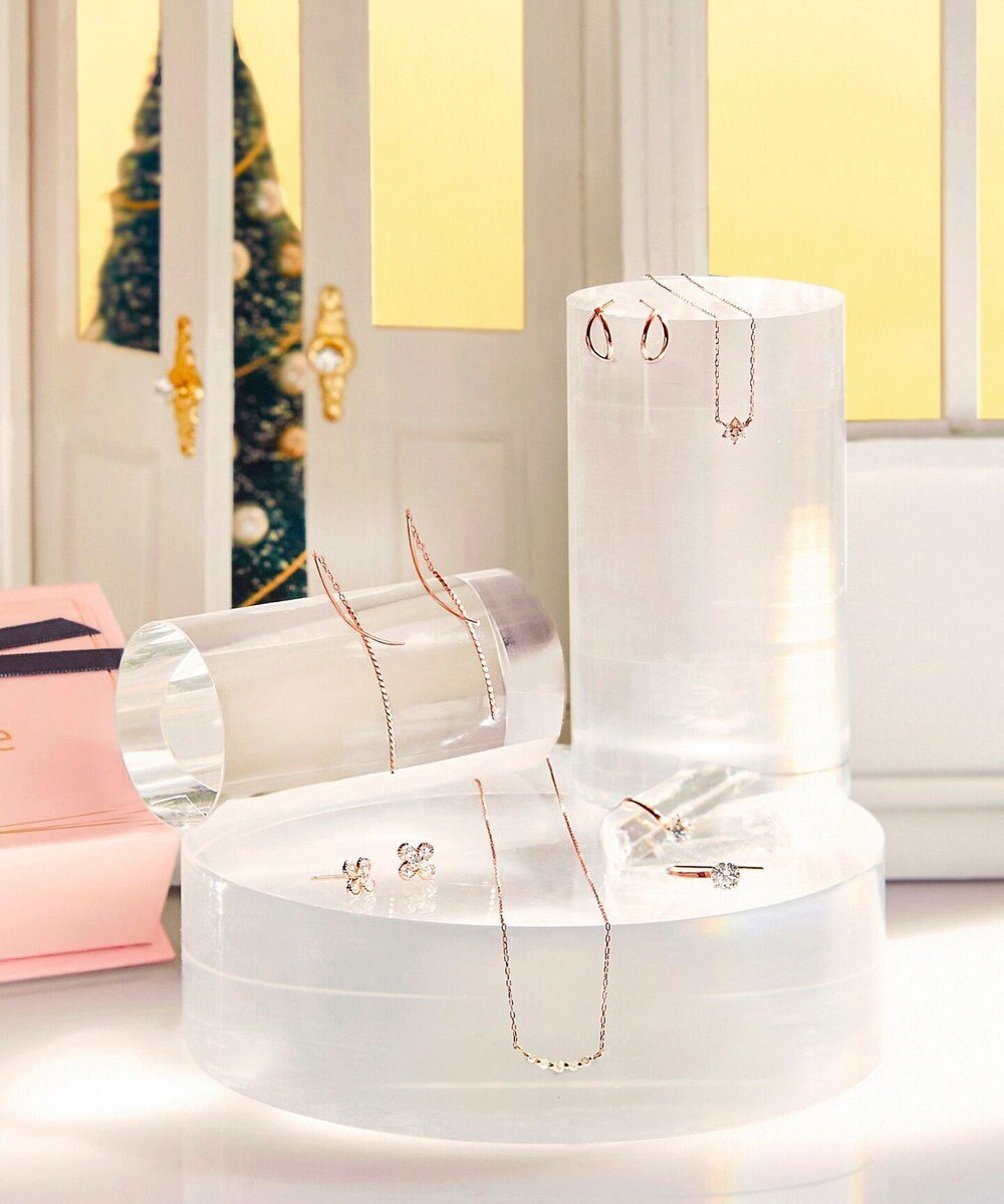 Phoebe 【K10RG】クロスラインアメリカンピアス　ローズゴールド 