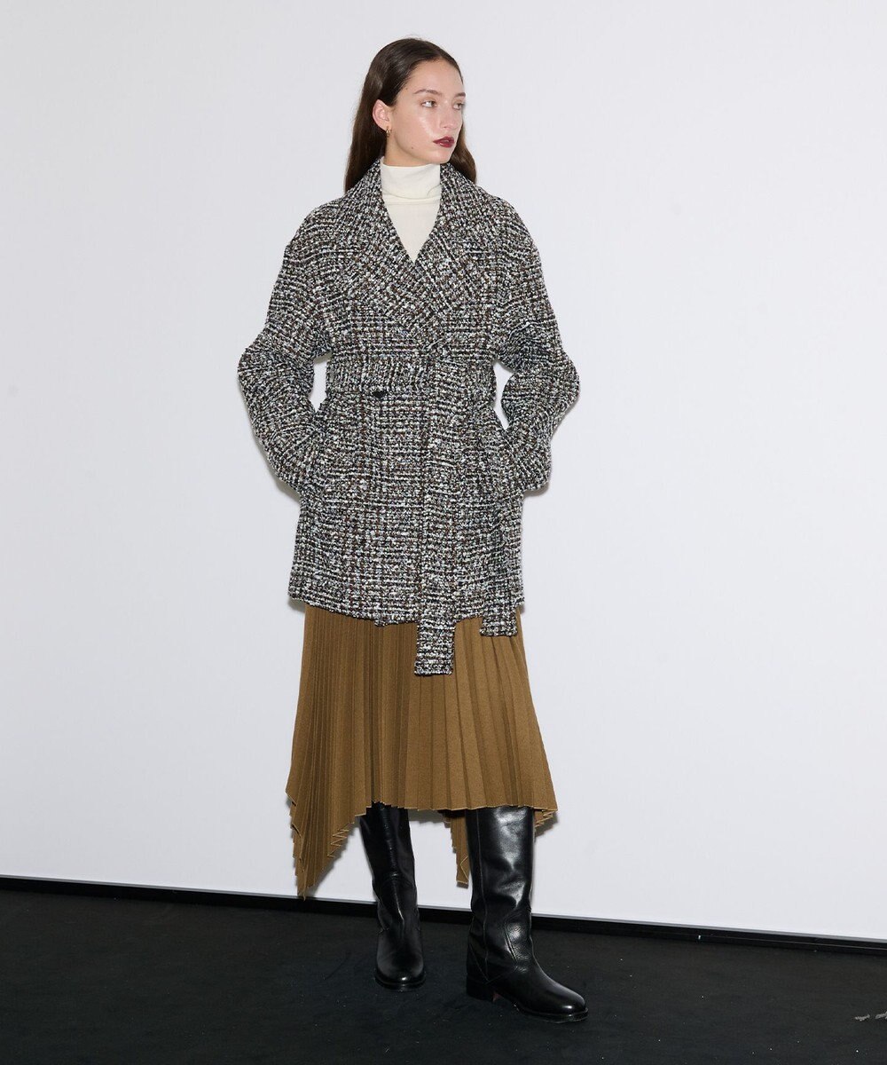 JOSEPH ウールツィード　ダブルブレステッドコート 
