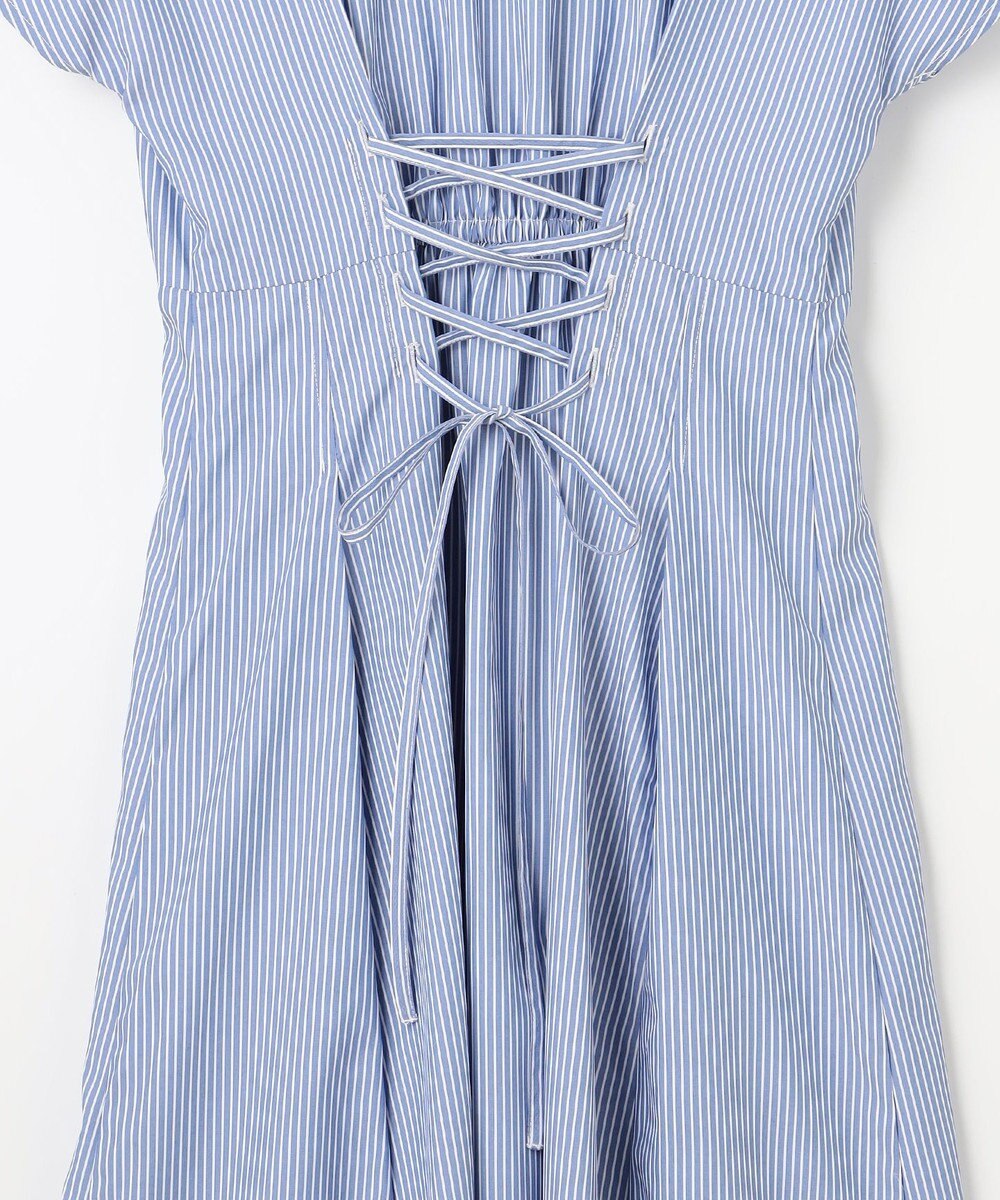 Feroux 【洗える】パールボタンストライプ シャツワンピース 