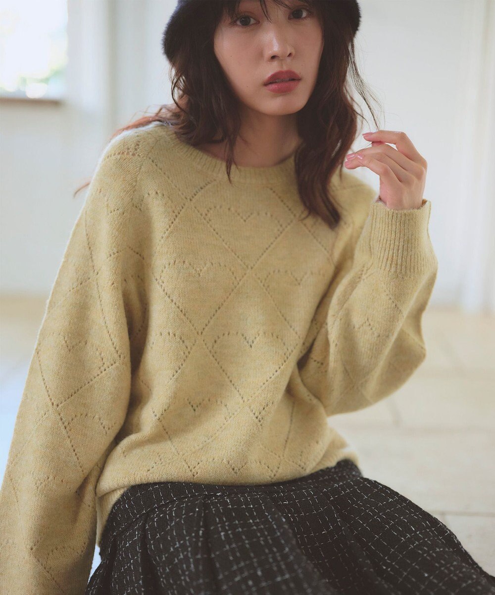 Feroux ハート柄ニット プルオーバー 