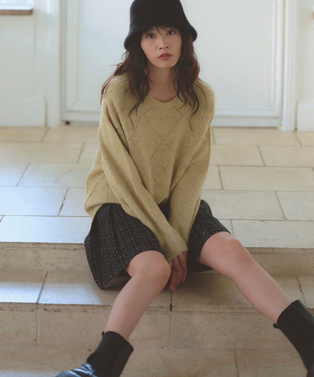 Feroux ハート柄ニット プルオーバー 