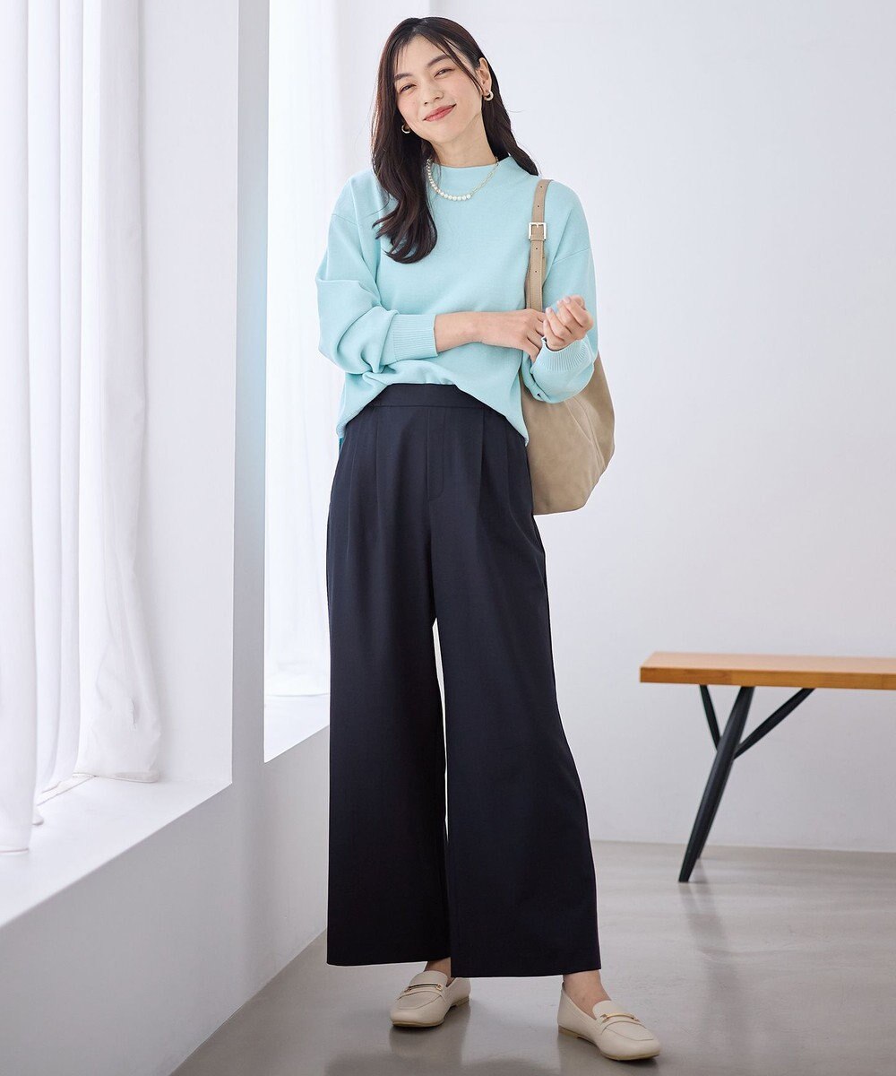 ANY イージーケアライトストレッチワイドパンツ 