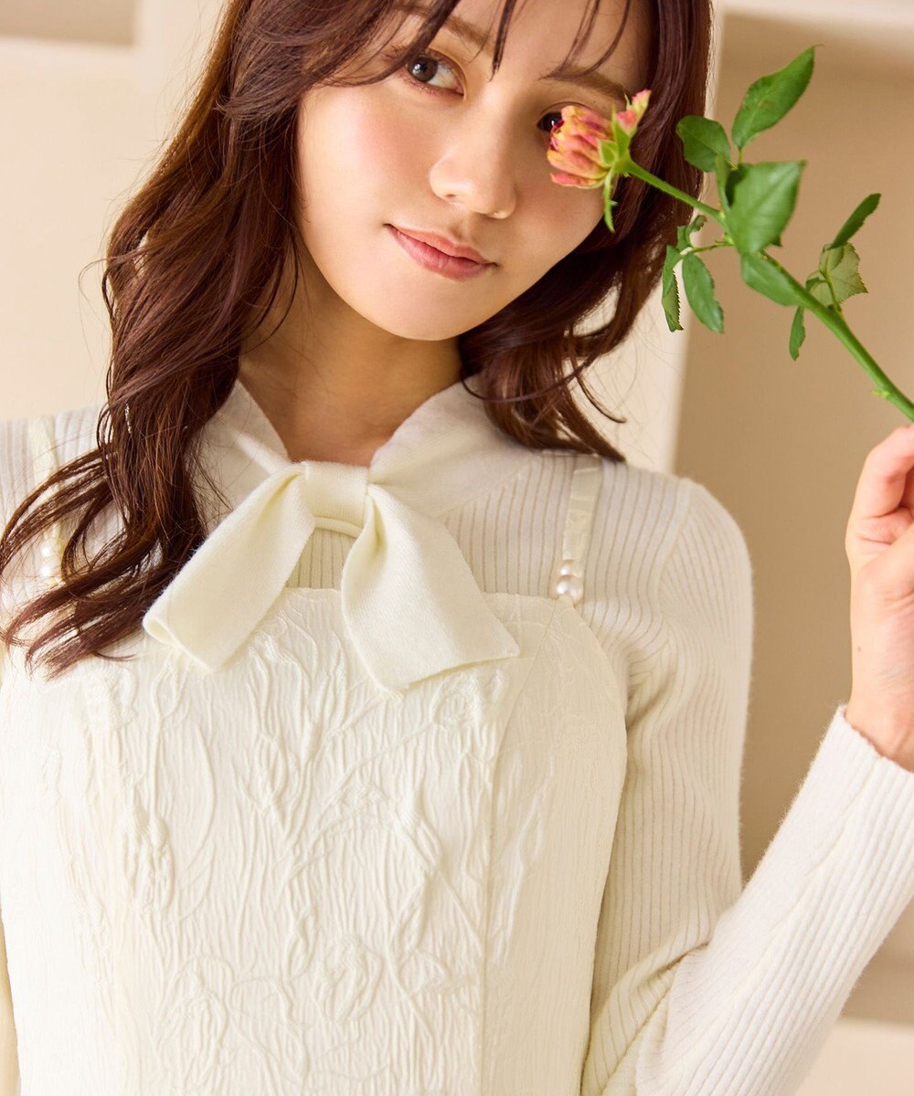 Feroux 【先行予約】リボンタイリブ ニット 