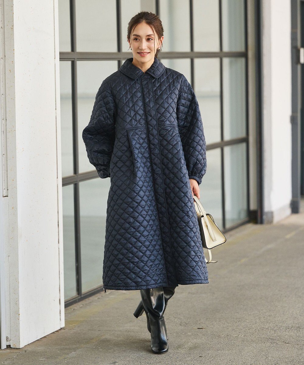 #Newans 【セレモニーにも】〈亀恭子さんコラボ〉キルティングロングコート 