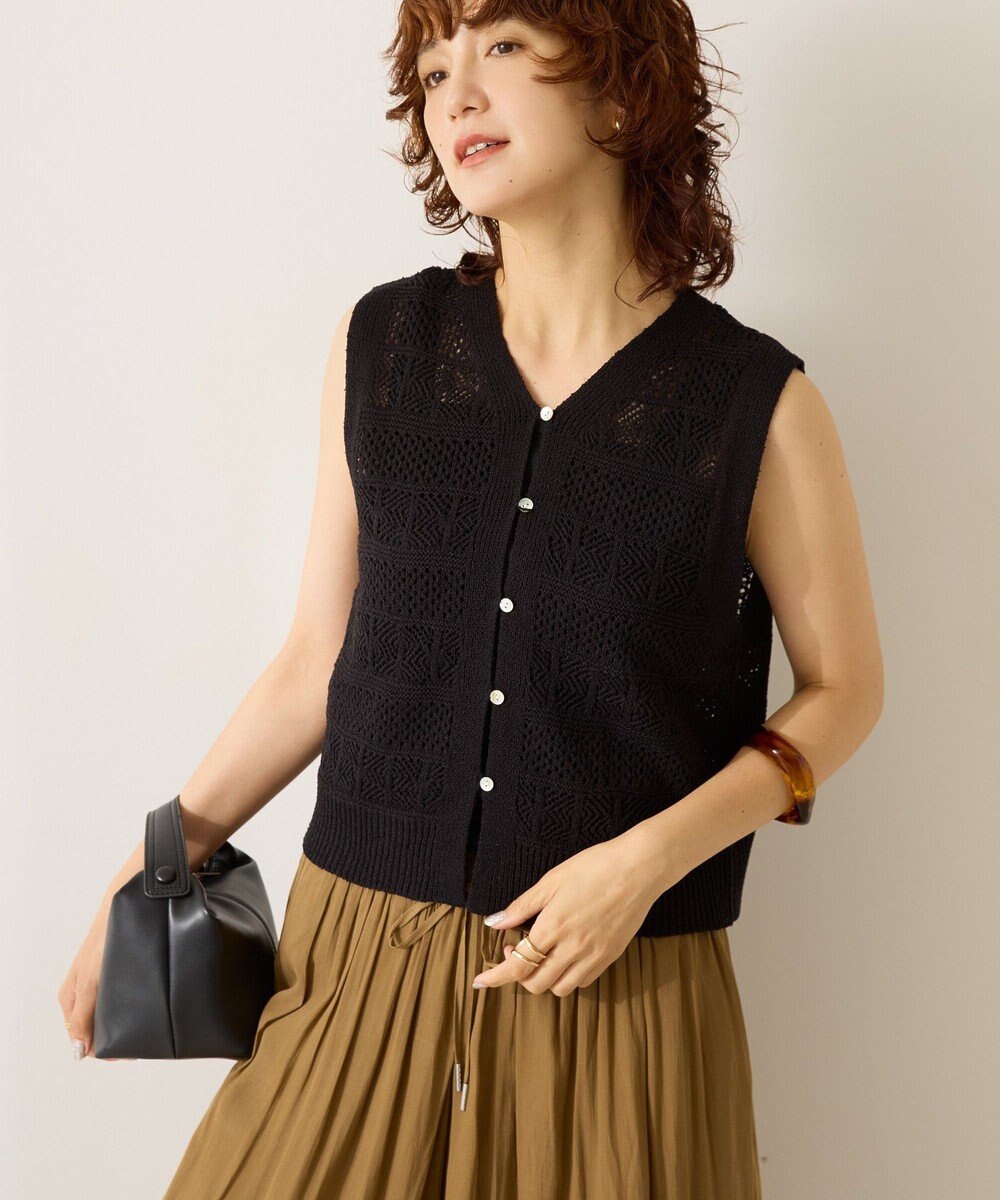 AMERICAN HOLIC 【前後2WAY】レース編みニットベスト 