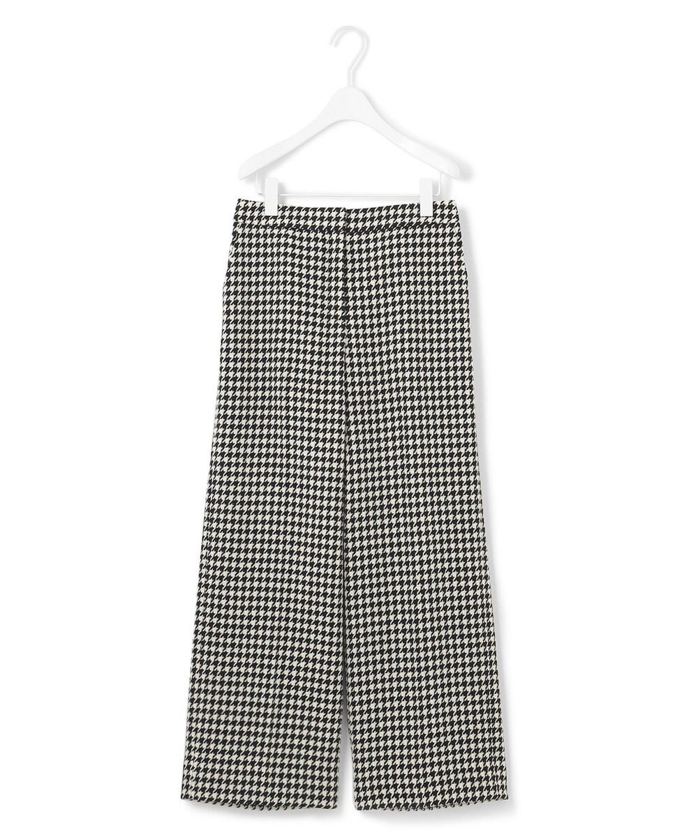 ICB L ハウンドトゥースツイード ワイドストレートパンツ 