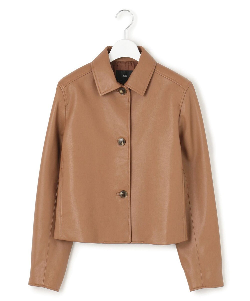 23区 L ラムレザー ステンカラー ジャケット 