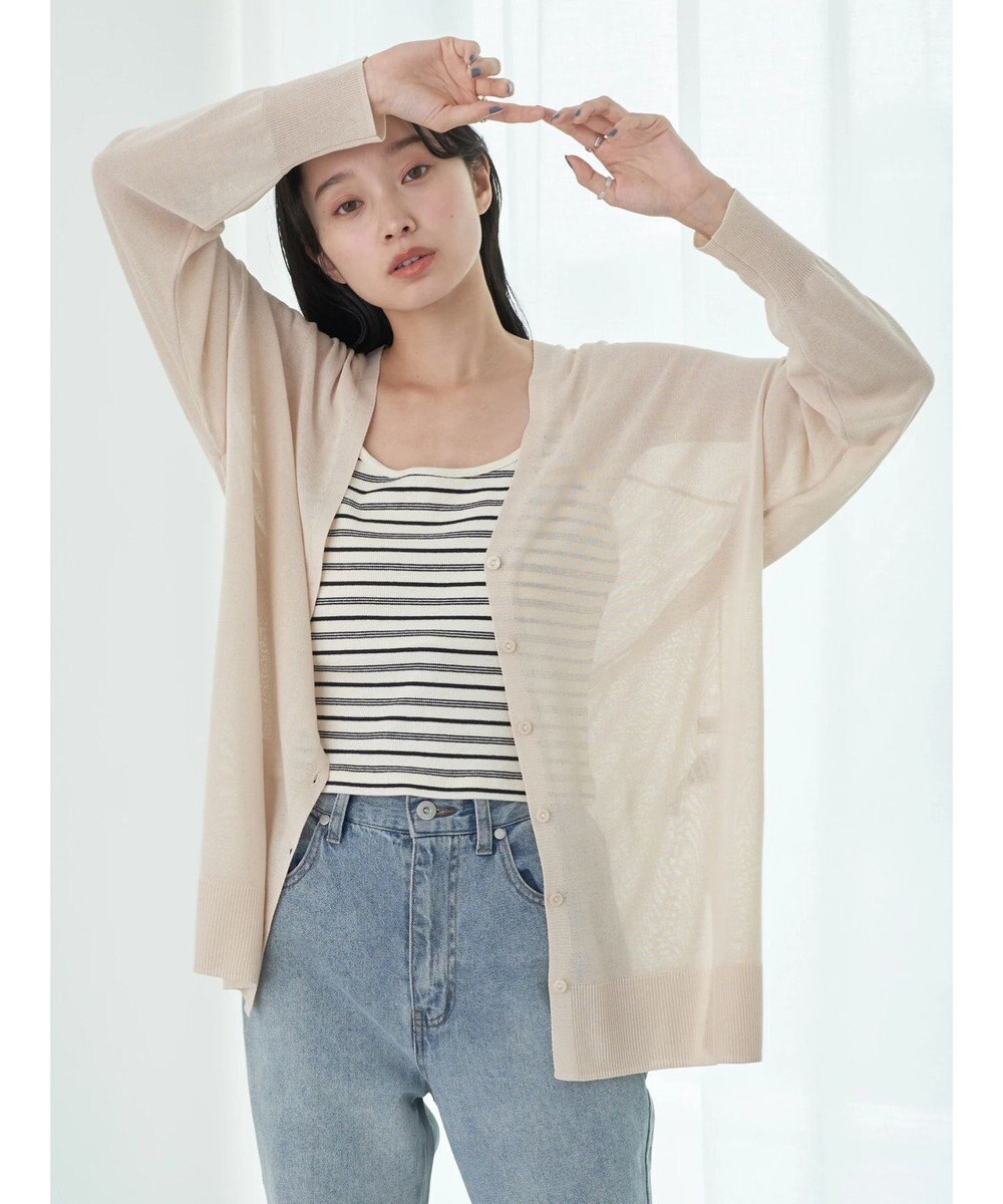 earth music&ecology 接触冷感Ｖネックカーディガン 
