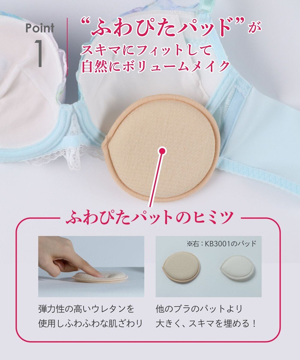 Wing 【スキマフィットブラ】　バストとカップのすきまにフィット　自然にボリュームメイク　ウイング／ワコール　KB2363 