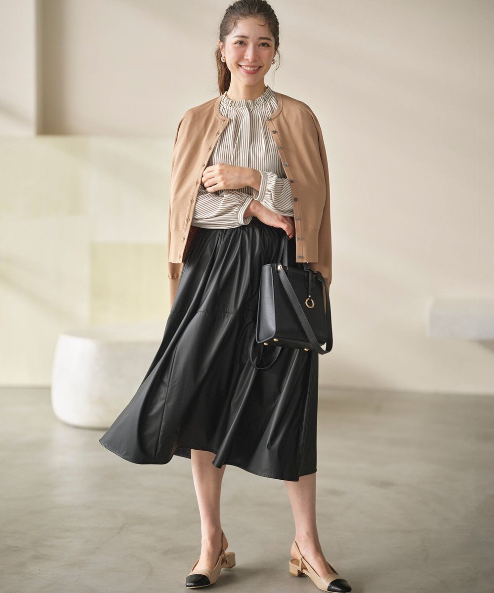 組曲 【WEB限定】ライトデシン フリル襟ブラウス 