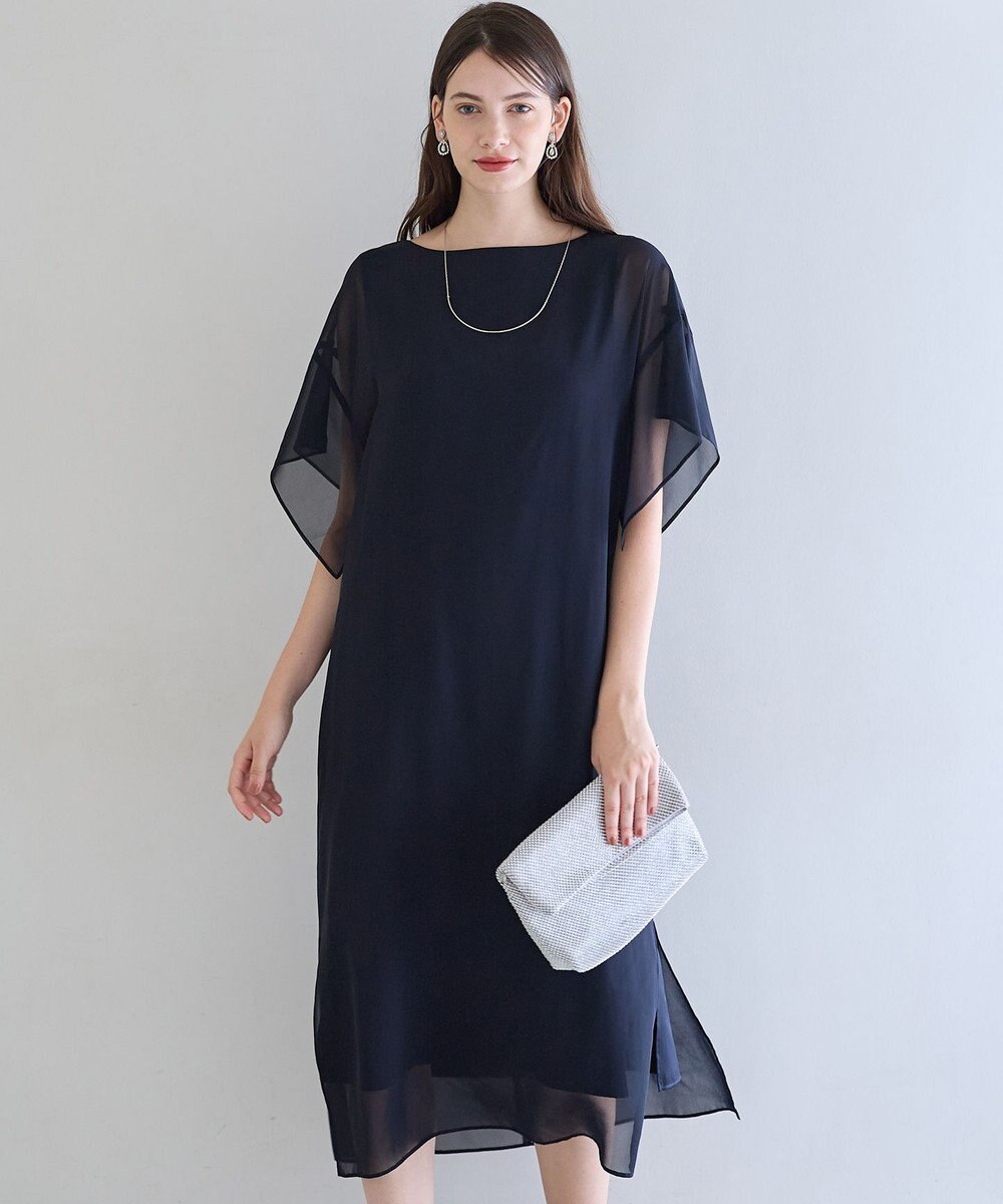 23区 S 【APPLAUDIR】シフォンジョーゼット コンビドレス 