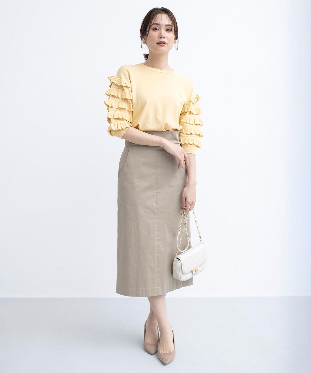 組曲 S 【WEB限定カラーあり】MINA 袖フリルニットプルオーバー 