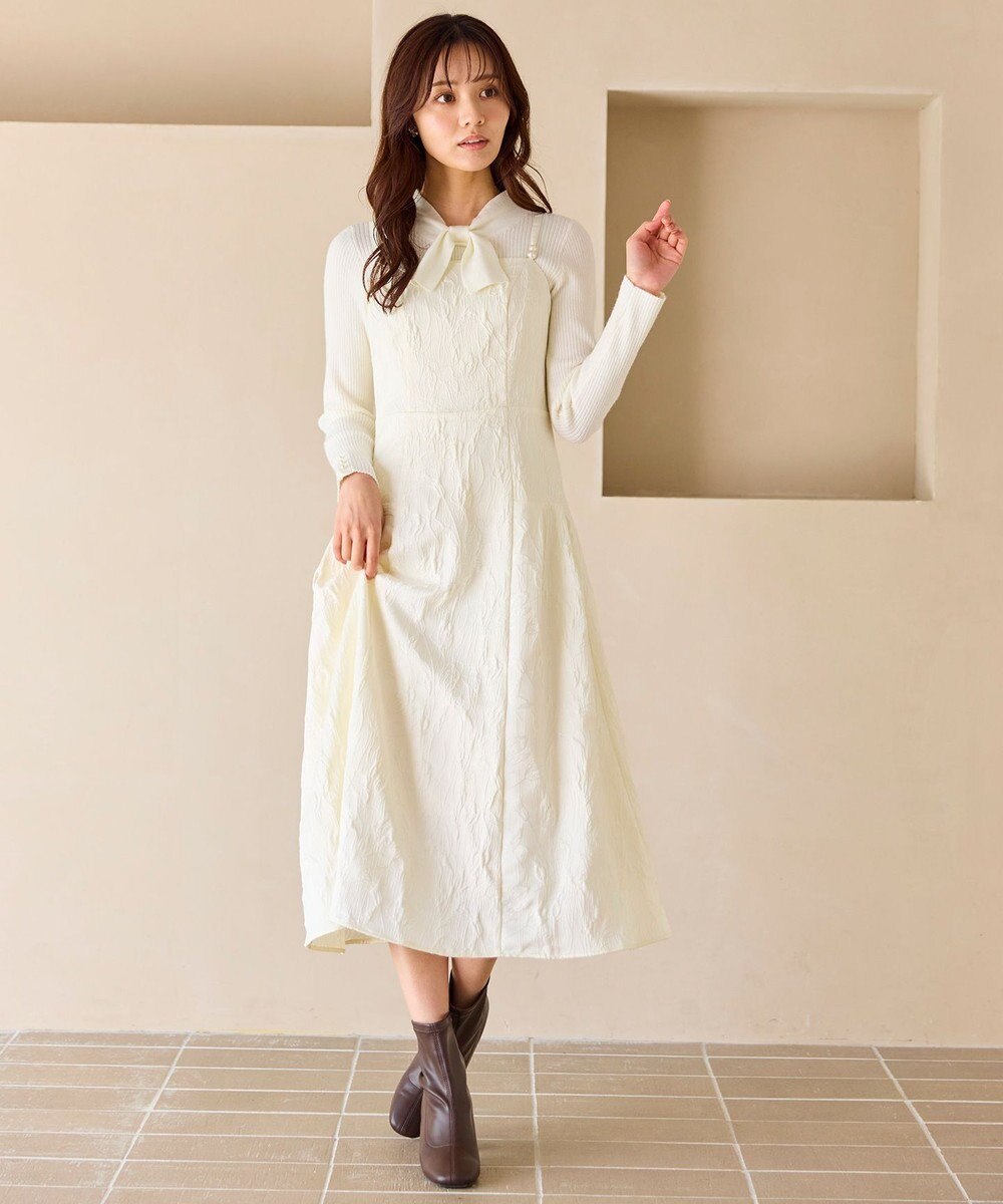 Feroux 【先行予約】リボンタイリブ ニット 