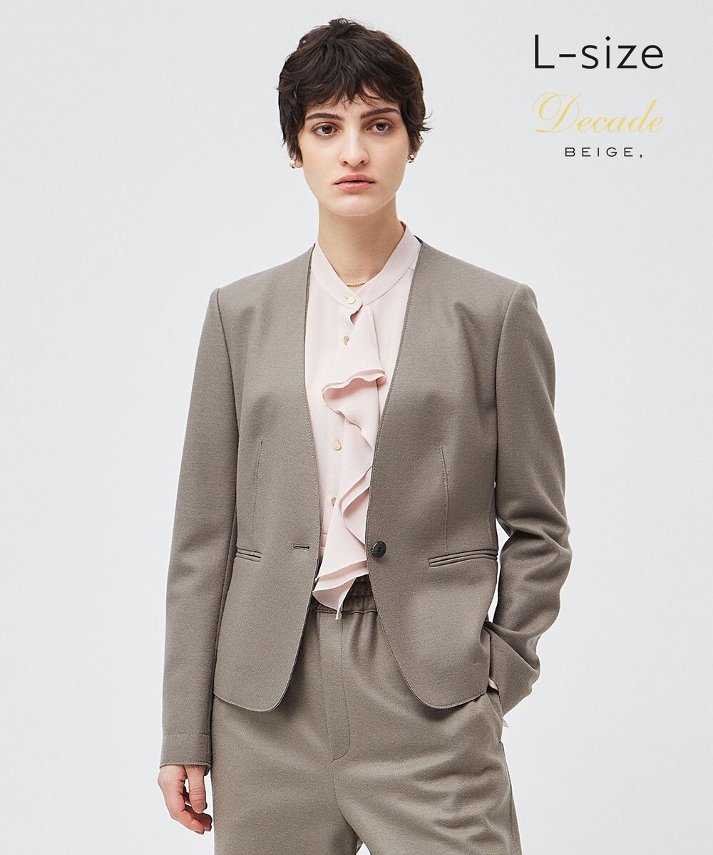 BEIGE， 【L-size】CORBY / ノーカラージャケット 