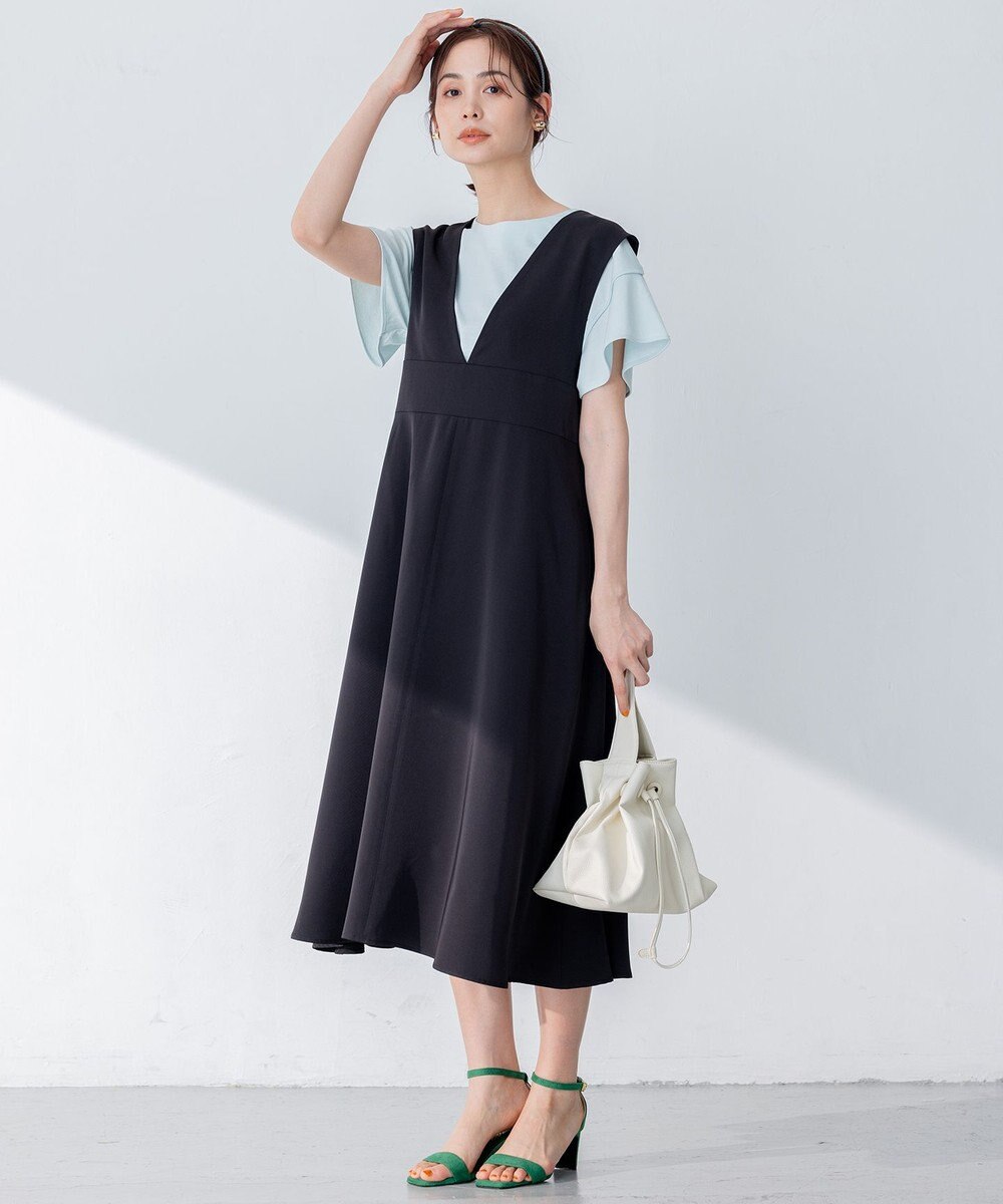 組曲 【WEB限定・シワになりにくい】ジェシーツイル ジャンパースカート 