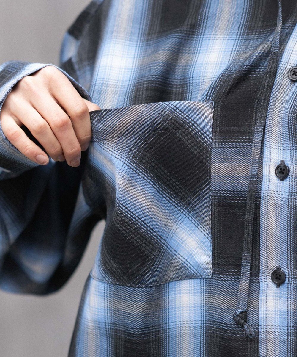 WEGO フードチェックシャツ 