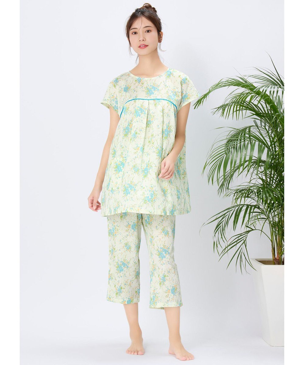 Wing パジャマ 3分袖 半袖 8分丈 綿100%(本体) 楊柳素材 夏 レディース EP8078 ウイング／ワコール 