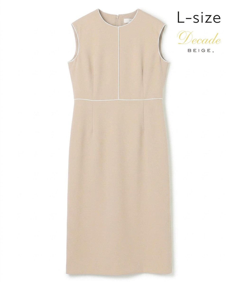 BEIGE， 【Lsize・セットアップ対応】CINDY / 配色ライン クルーネックドレス 