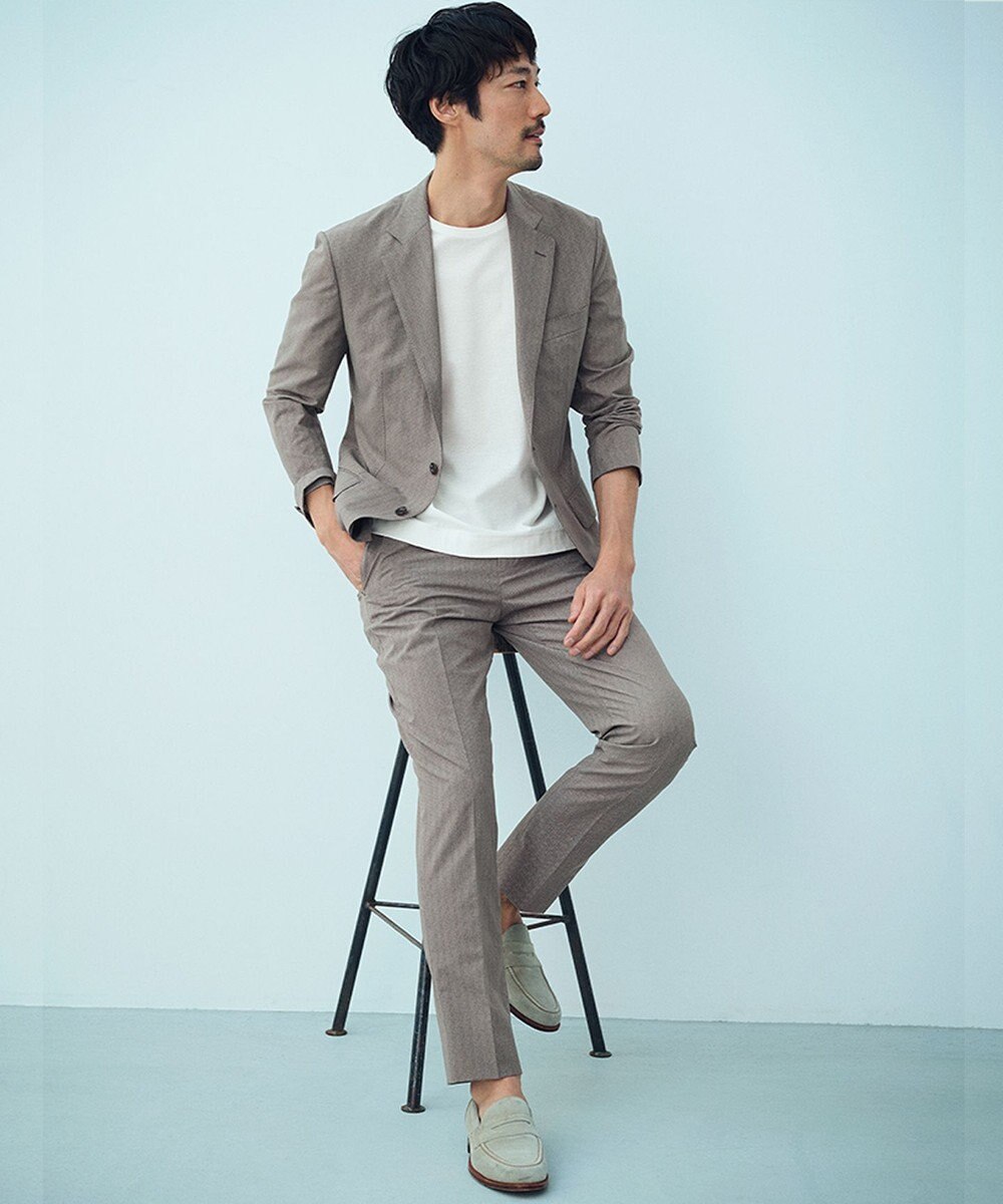 GOTAIRIKU 圧倒的清涼感・８つの機能美【接触冷感/通気性/軽量/撥水…等】クールドッツ セットアップパンツ_ヘリンボーンプリント（25年モデル） 