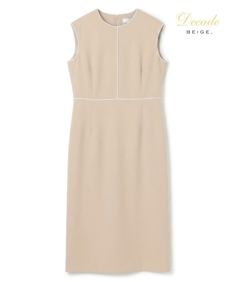 BEIGE， 【セットアップ対応】CINDY / 配色ライン クルーネックドレス 