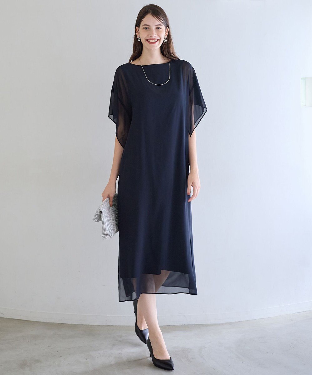 23区 S 【APPLAUDIR】シフォンジョーゼット コンビドレス 