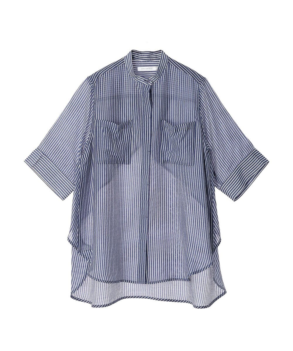 AMERICAN HOLIC シアーバックフレアＷポケットシャツチュニック 