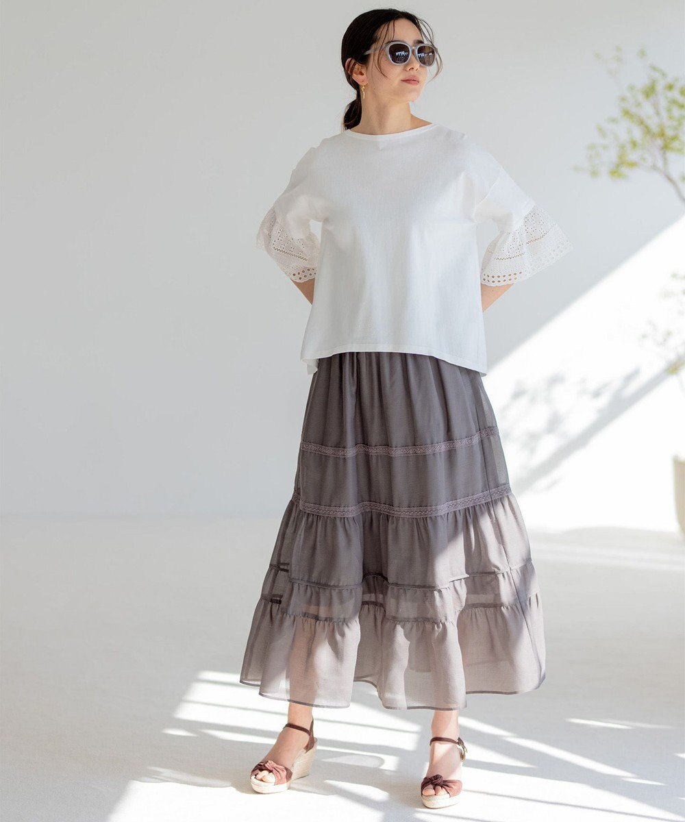 組曲 【洗える】レーシーボイル スカート 