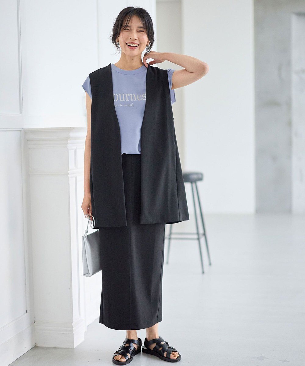 ANY 【洗濯機可】カットジョーゼットジレ 