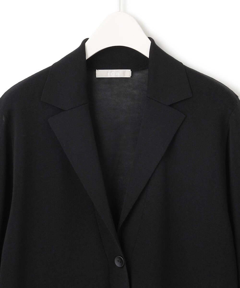 ICB 【洗える】ドライコットンアセテート ニットジャケット 