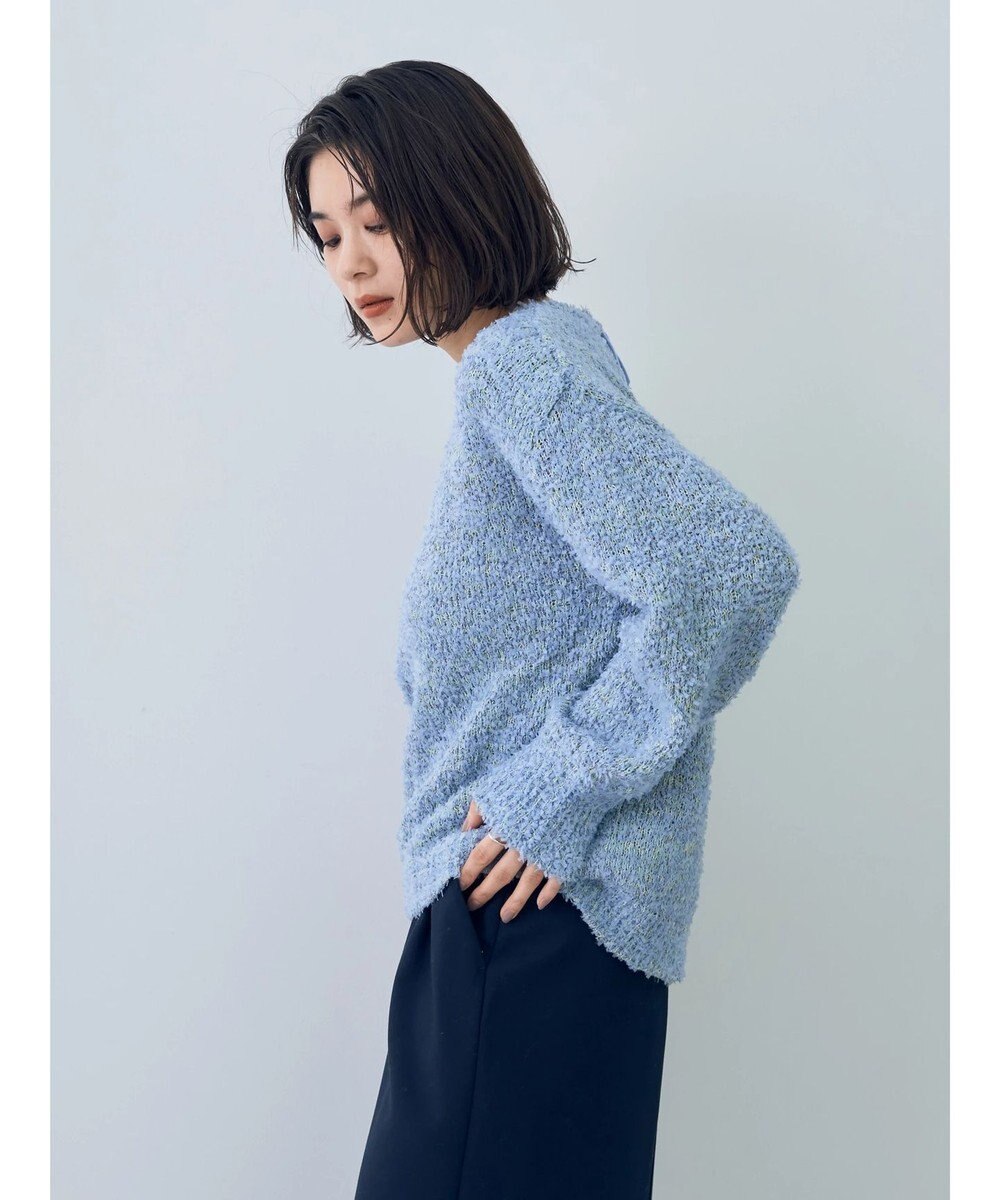 YECCA VECCA レースアップリボンヤーンニット 