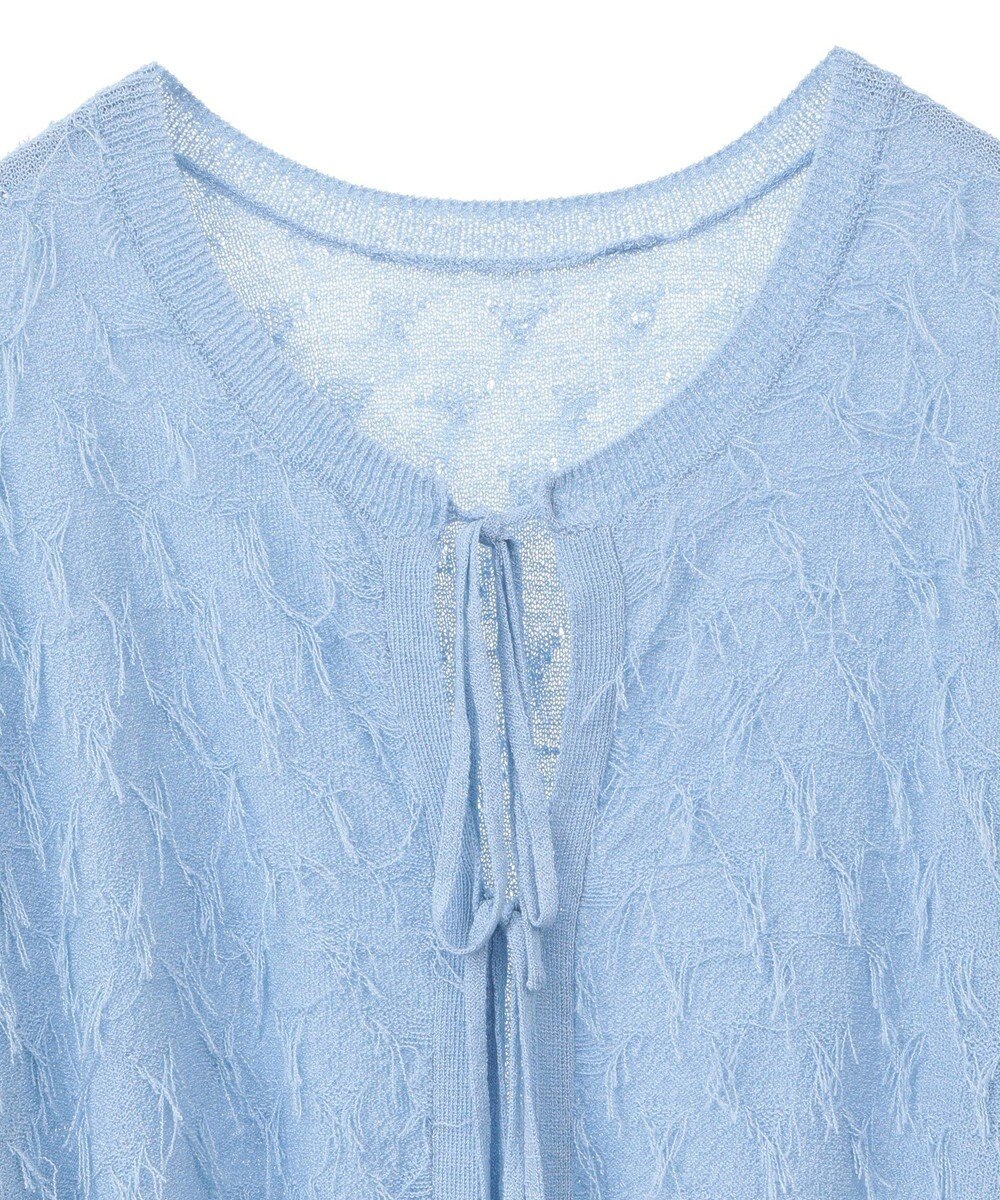 YECCA VECCA 2wayリボンフリンジニットカーディガン 