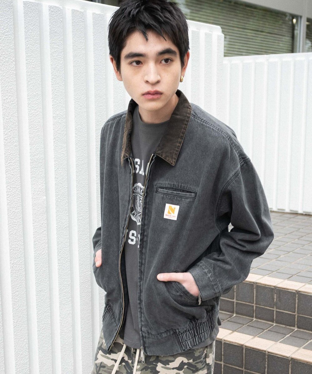 WEGO ワーカーズWジップデニムブルゾン 