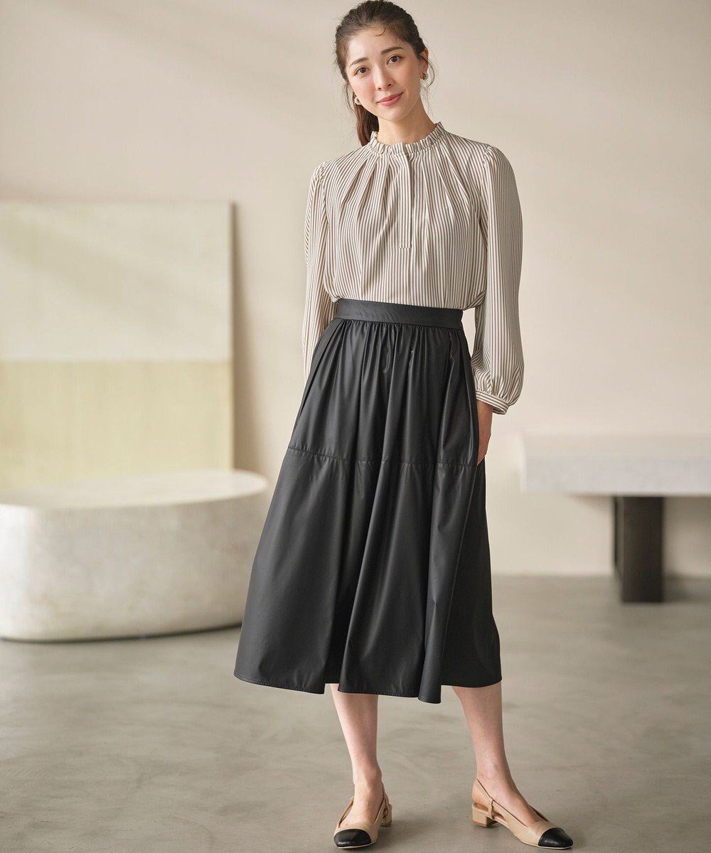 組曲 【WEB限定】ライトデシン フリル襟ブラウス 