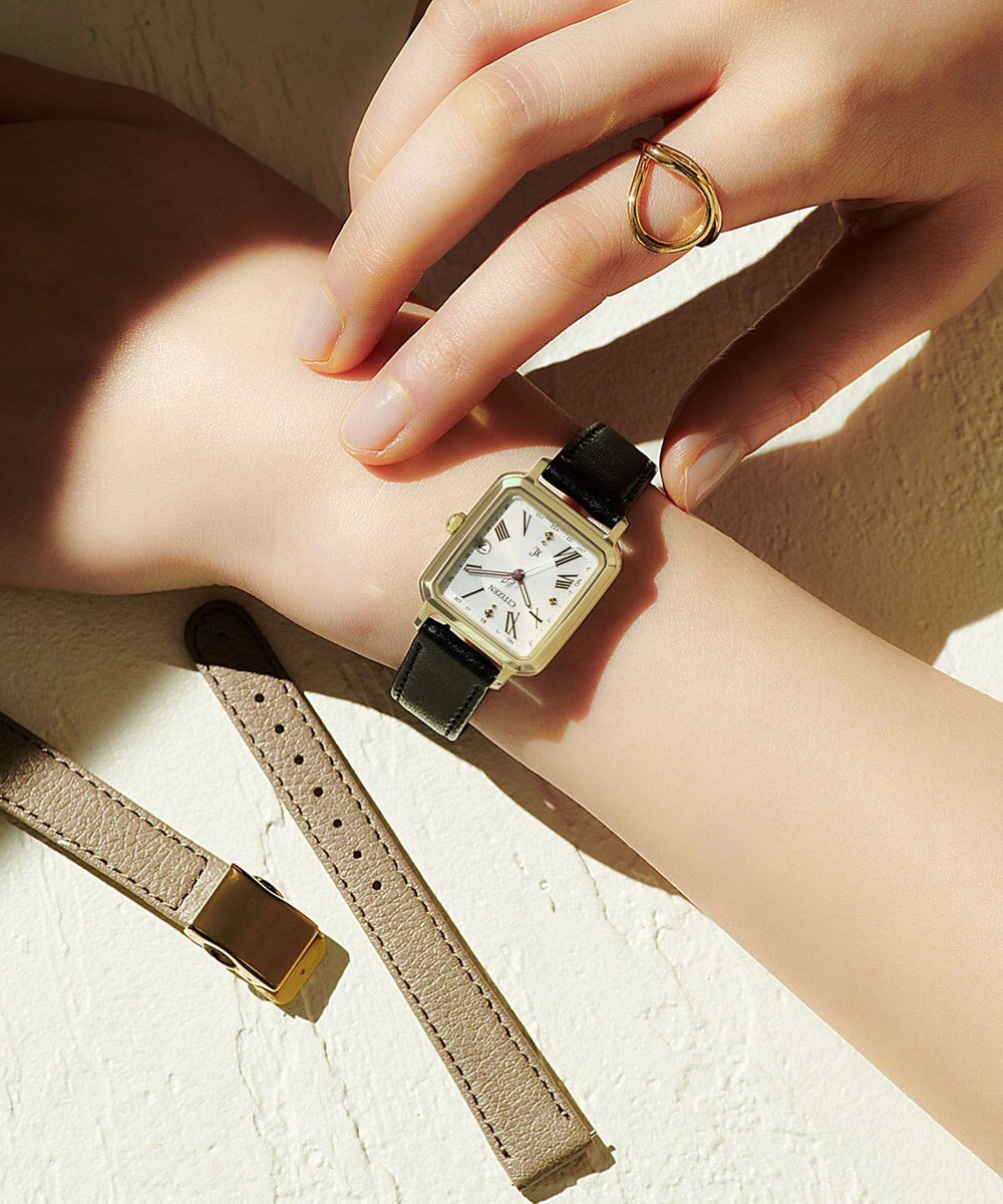 CITIZEN 【替えバンド付き2way】電池交換不要の電波時計 hikari collection Square 2way Model ES9502-12A 