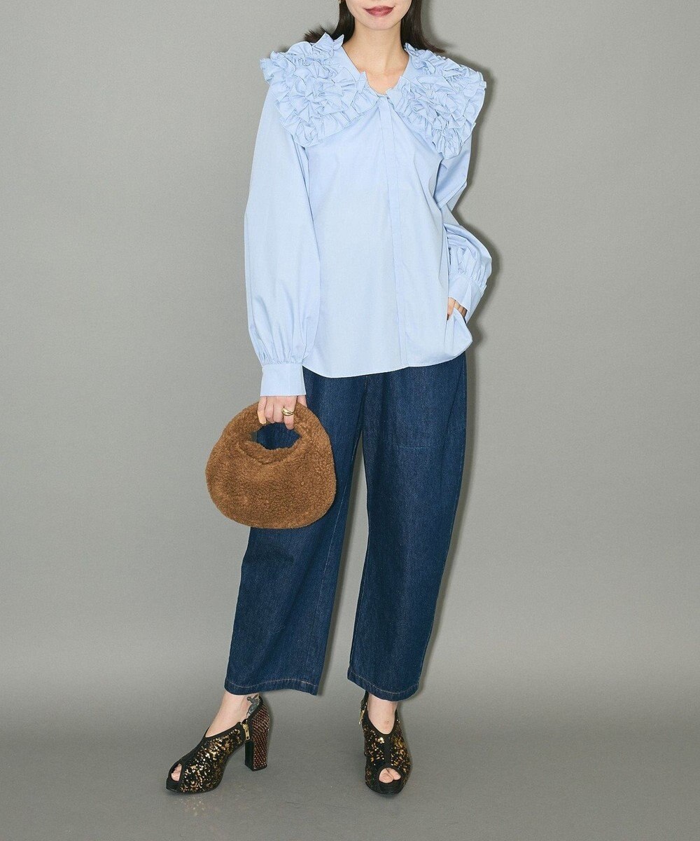 Green Parks フリルビッグカラーブラウス 