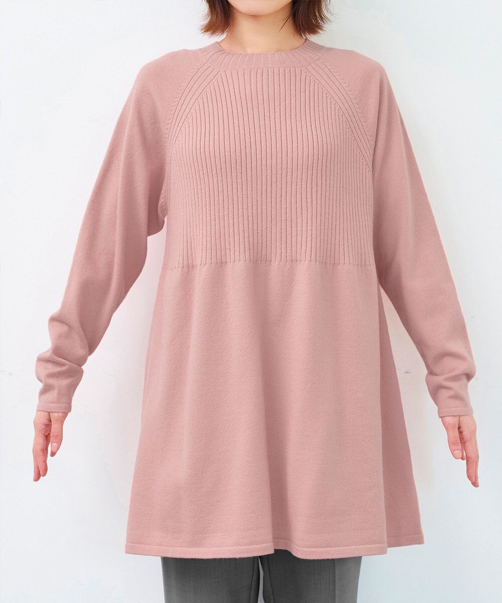 Tiaclasse 【新色追加・洗える】ミドルリブニットチュニック 