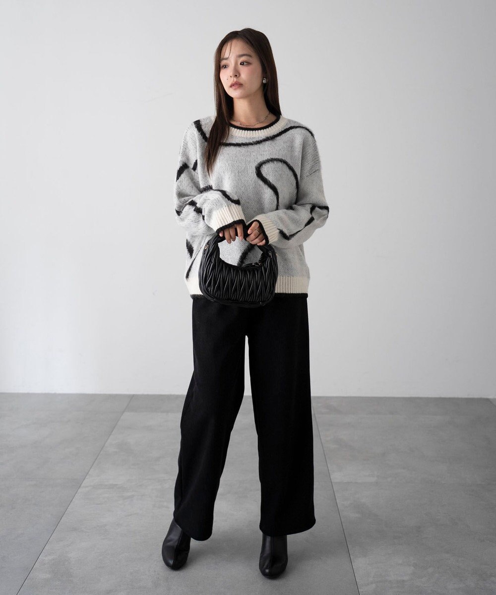 WEGO 【WEB限定/25年秋冬新作/ウエストゴム】裏ベロアワイドイージーパンツ 