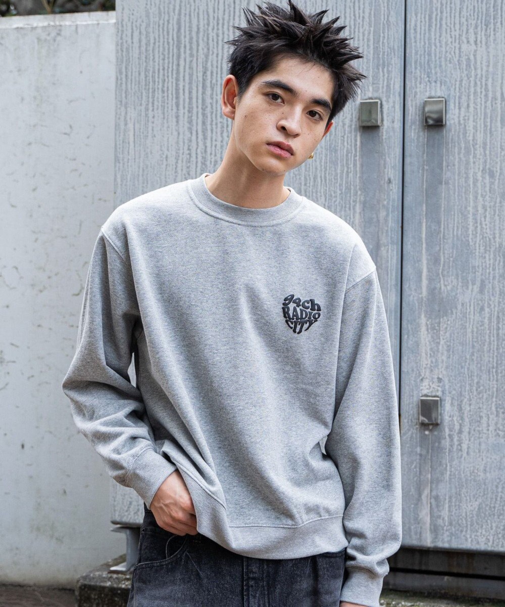 WEGO 【ユニセックス着用ITEM/裏起毛/SMLサイズ展開】リラックスフィットハートロゴプルオーバー 