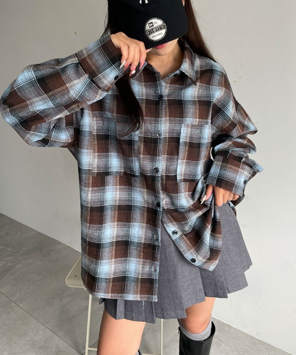 WEGO チェックBIGシャツ 