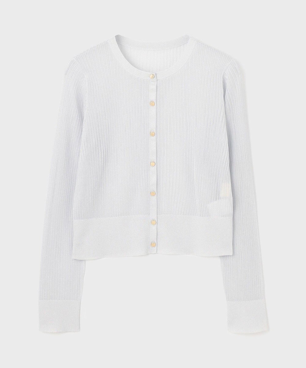 GRACE CONTINENTAL ラメリブシアーニットカーディガン 