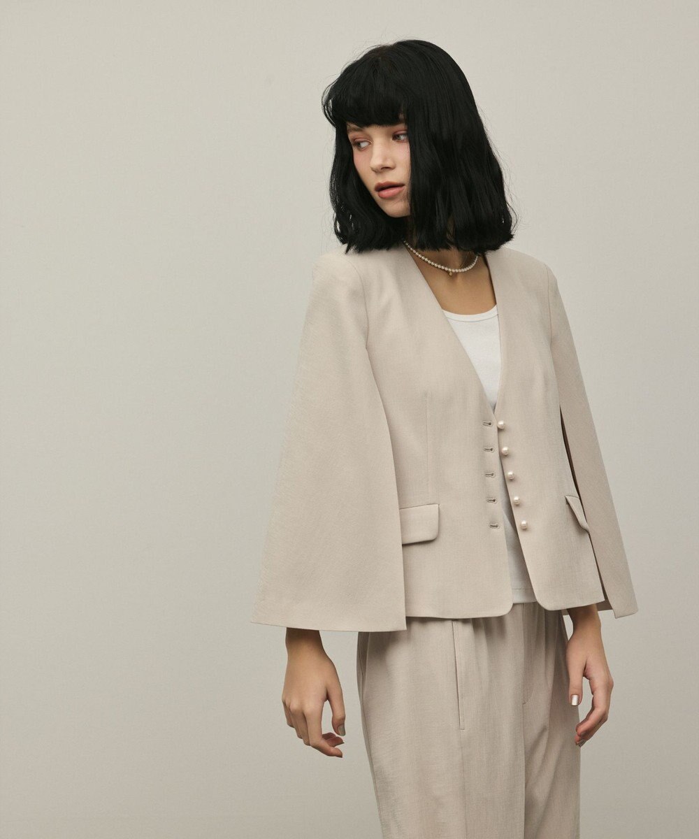 GRACE CONTINENTAL トリアセケープスリーブジャケット 