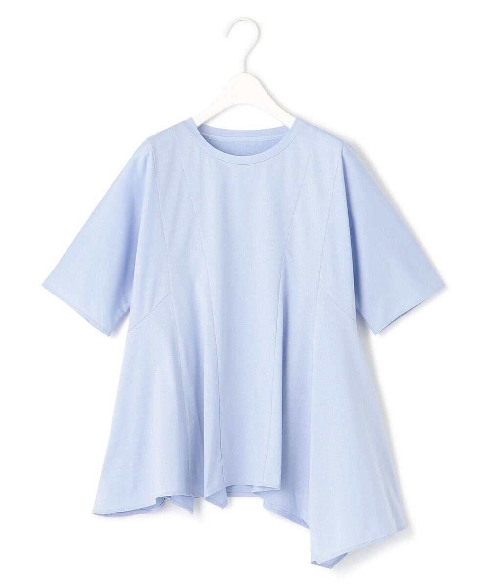 ICB L 【洗える】ブラウスライクジャージー ハンカチーフヘムカットソー 