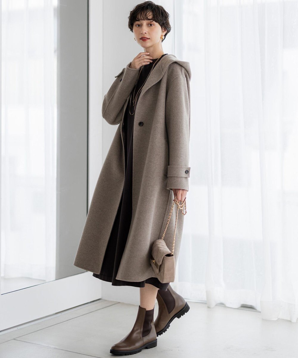 23区 S 【滝沢眞規子さん着用/VERY掲載】MANTECOPureリバー フード ロングコート 