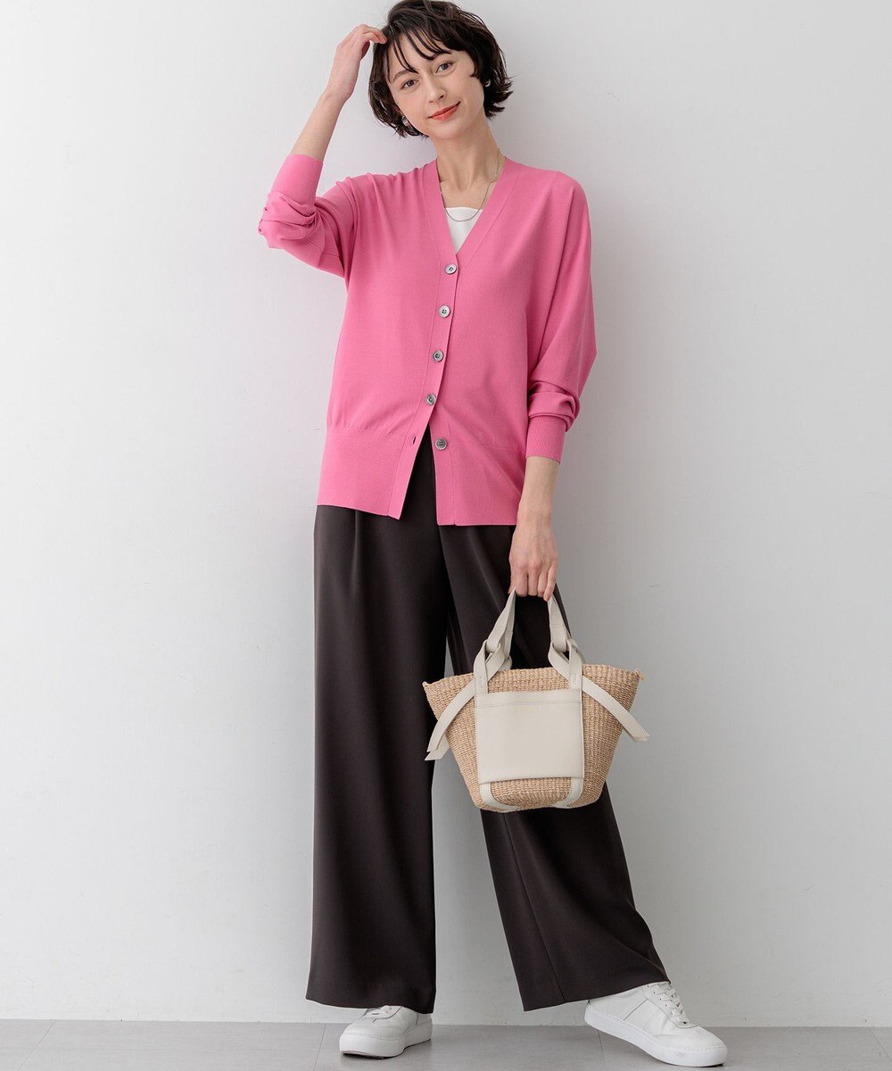 23区 【先行予約】レーヨンポリエステルストレッチ Vネック カーディガン 