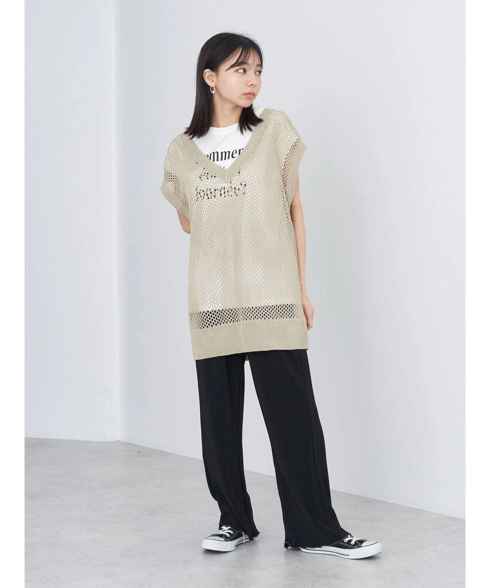 earth music&ecology Ｖネックメッシュベスト 