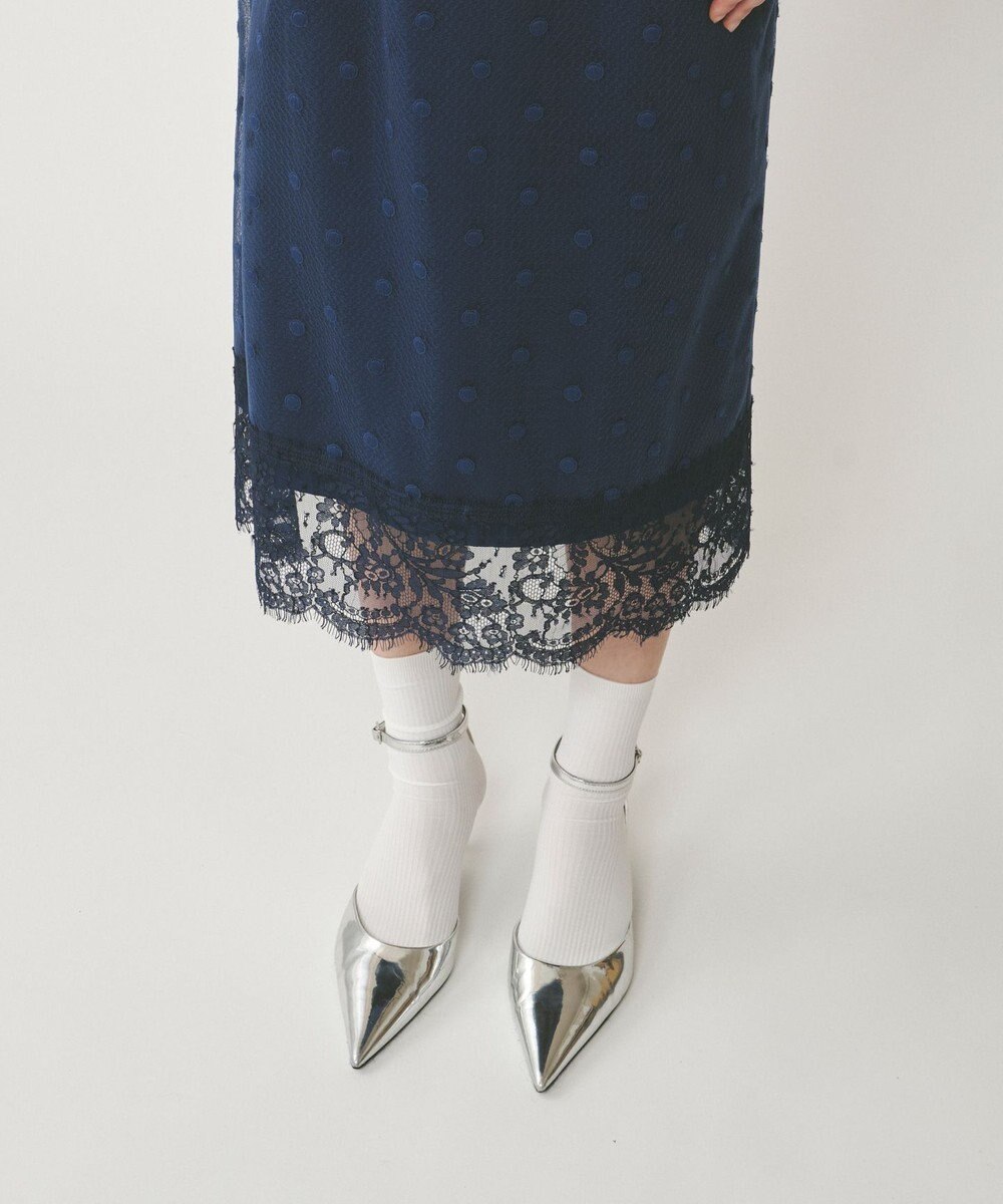 GRACE CONTINENTAL ドットチュールタイトスカート 